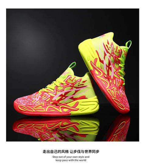 Men's Basketball Shoes Breathable Cushioning Non-Slip Wearable Running Shoes Gym Training Athletic Basketball Sneakers for Women