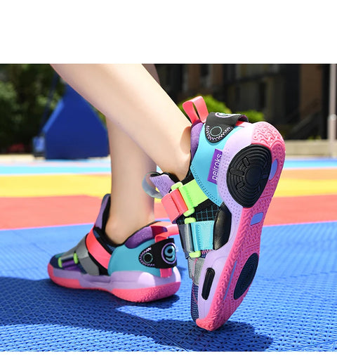 Kids Basketball Shoes Anti-Slip Breathable Lightweight Outdoor Sports Sneakers for Boys Girls Training