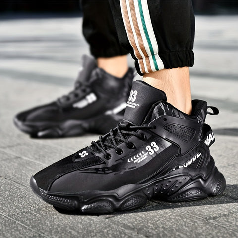 Men's Comfortable Basketball Sneakers - Breathable, Non-Slip, Lace-Up Casual Shoes for All Seasons