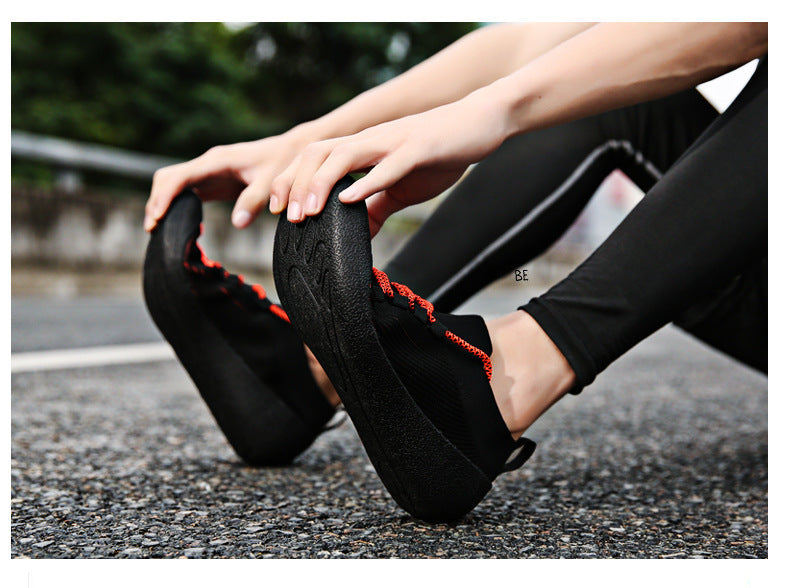 Outdoor Casual Men's Shoes Round Toe Solid Color Casual Lace-Up Sneakers For Men