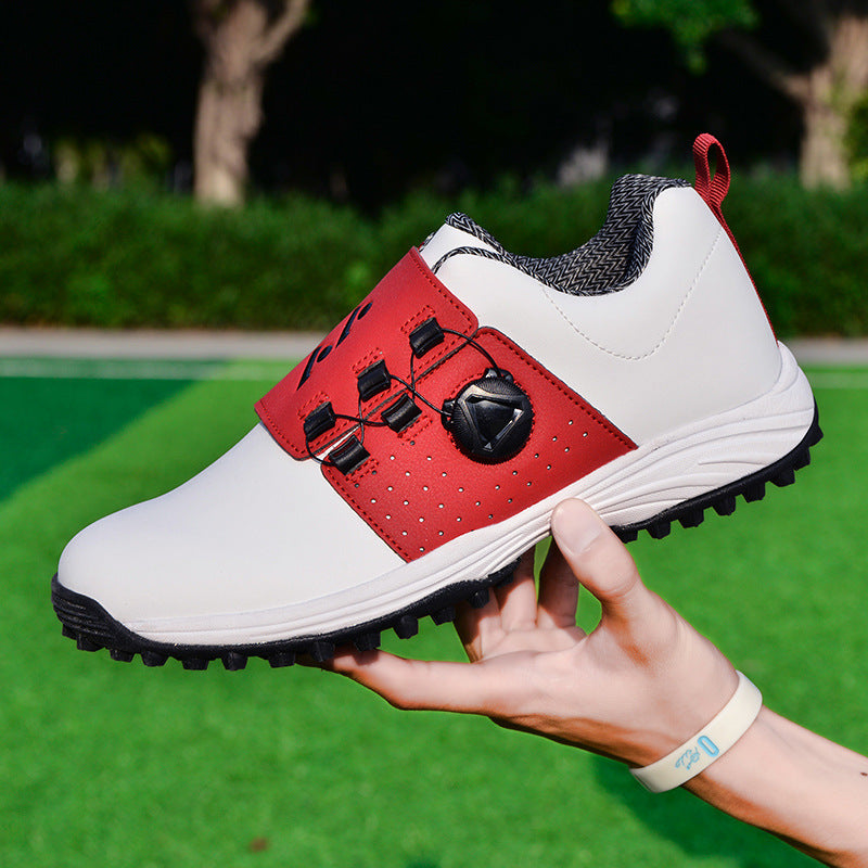 Men's Fashion Golf Sole Casual Automatic Knob Shoelace Nail-free Sneakers Shoes