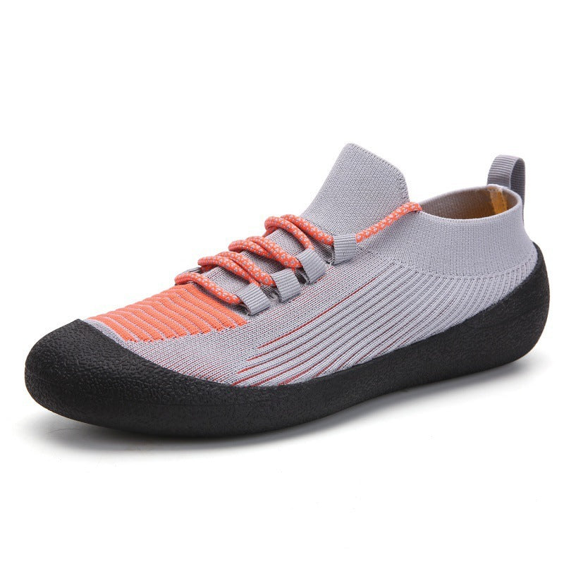 Outdoor Casual Men's Shoes Round Toe Solid Color Casual Lace-Up Sneakers For Men