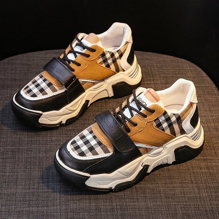 Ladies' Check Velcro Casual Sneakers