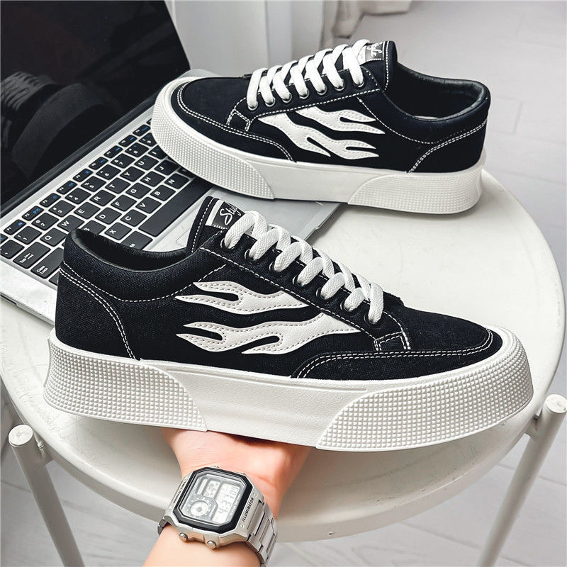 Men's All-match Low Top Canvas Shoes Platform Sneakers