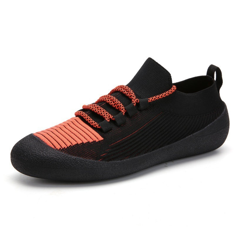 Outdoor Casual Men's Shoes Round Toe Solid Color Casual Lace-Up Sneakers For Men