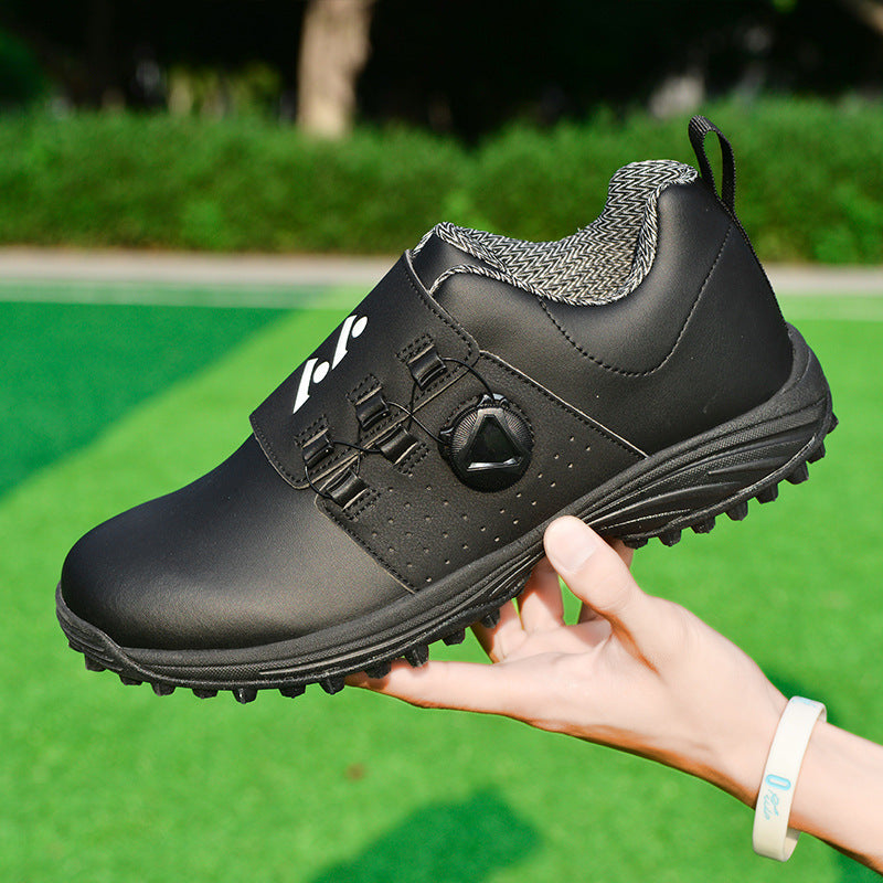 Men's Fashion Golf Sole Casual Automatic Knob Shoelace Nail-free Sneakers Shoes