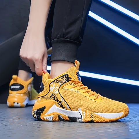 Men's Plus-Size Basketball Sneakers - Comfortable Anti-Slip, Durable for Outdoor Sports