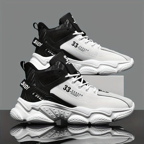 Men's Comfortable Basketball Sneakers - Breathable, Non-Slip, Lace-Up Casual Shoes for All Seasons