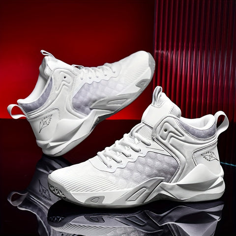 Men's Lace-up Basketball Sneakers, Shock-absorbing And Breathable Athletic Shoes For Basketball Training And Competition