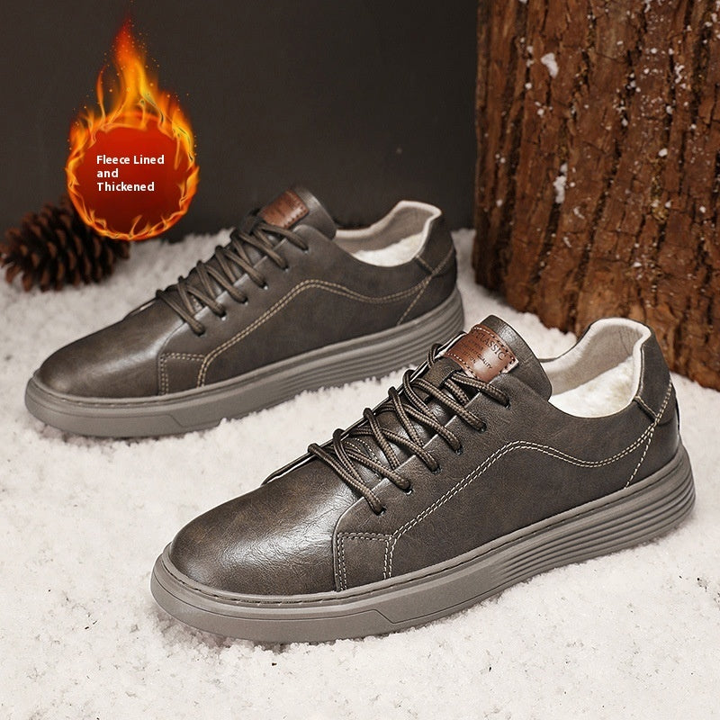Low-top Men's Shoes Two-layer Cowhide Casual Sneakers