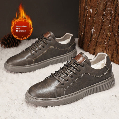 Low-top Men's Shoes Two-layer Cowhide Casual Sneakers