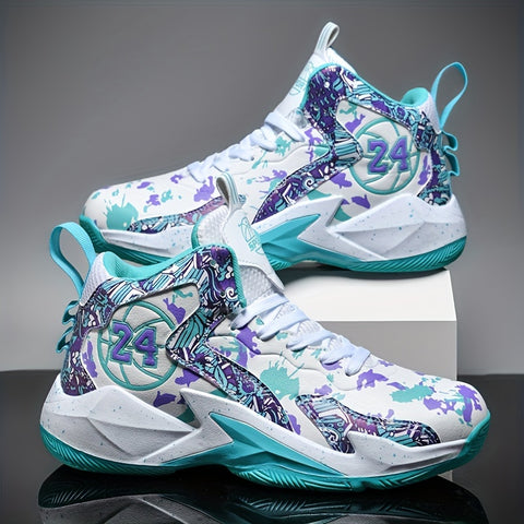 Men's High-Top Basketball Sneakers - Comfortable, Non-Slip, Durable Lace-Up Sneakers for All Seasons